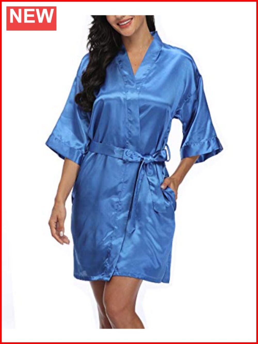 Women's Satin Kimono Robe Short Bridal Party Sleepwear Robe